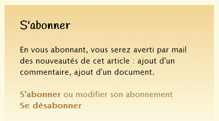 S'abonner (ici au niveau article)